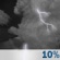 Wednesday Night: A 10 percent chance of showers and thunderstorms before 8pm.  Partly cloudy, with a low around 72. East wind 5 to 10 mph. 