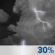 Tonight: Scattered showers and thunderstorms before 2am.  Mostly cloudy, with a low around 75. East northeast wind around 7 mph.  Chance of precipitation is 30%.